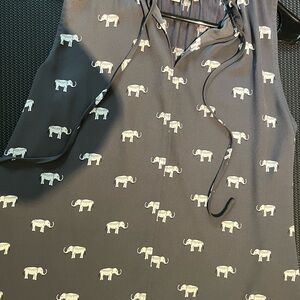 LOFT Black Elephant Print Tank Top
